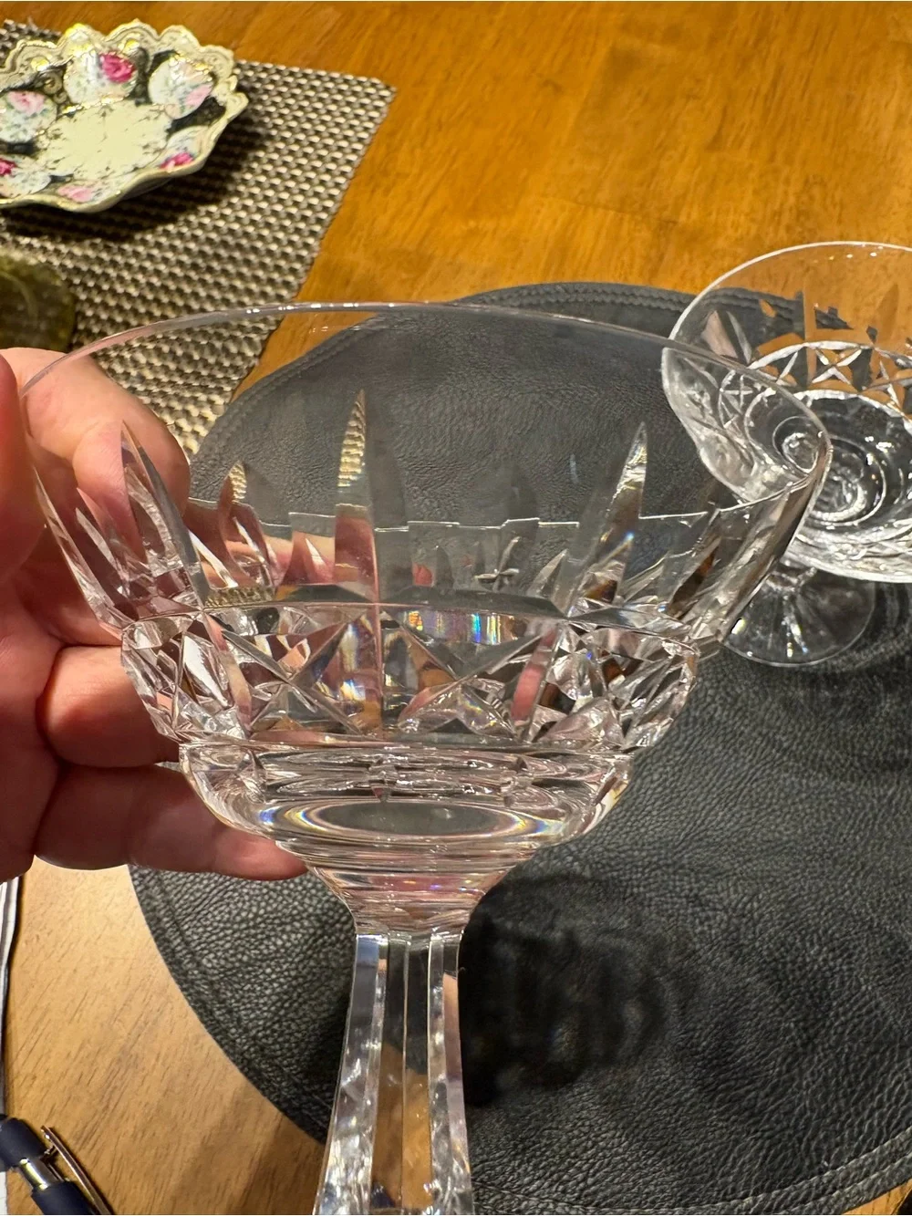 Vintage Waterford Kylemore Crystal 2 cocktail glasses and 1 brandy